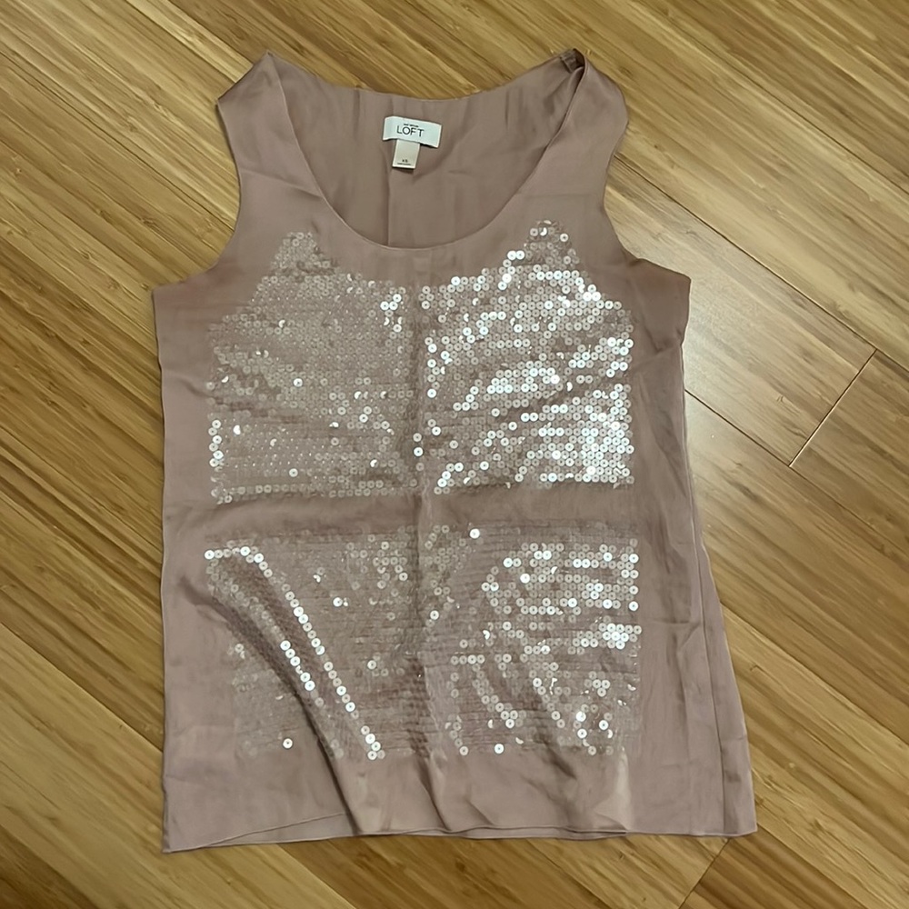 Loft top tank sequined mauve XS